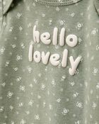 Baby Girl 5-Pack Floral Horses Short-Sleeve Cotton Bodysuits - Pink/Green, image 3 of 9 slides