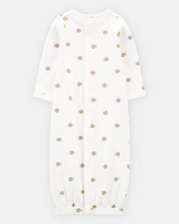 Baby Preemie Snail Cotton Sleeper Gown, 