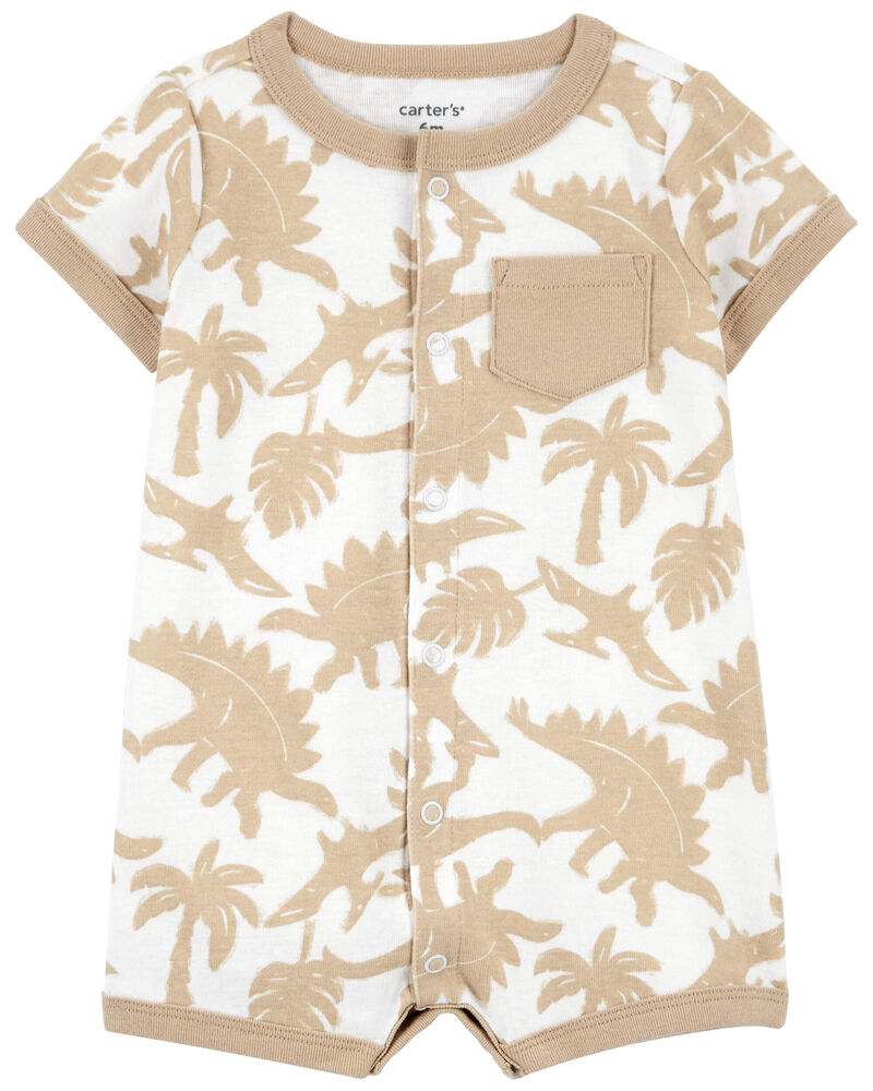 Baby Dinosaur Snap-Up Cotton Romper, image 1 of 3 slides
