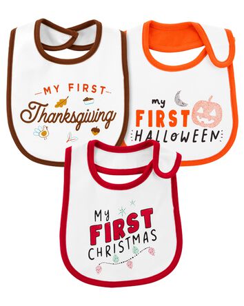 Baby 3-Pack Holiday Baby Bibs, 