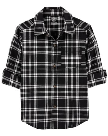 Baby Plaid Twill Button-Down Shirt, 