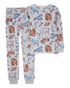 Kid 2-Piece Woodland Fuzzy Velboa Pajama Set, image 1 of 3 slides