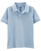 Toddler Light Blue Piqué Polo Shirt, image 1 of 2 slides