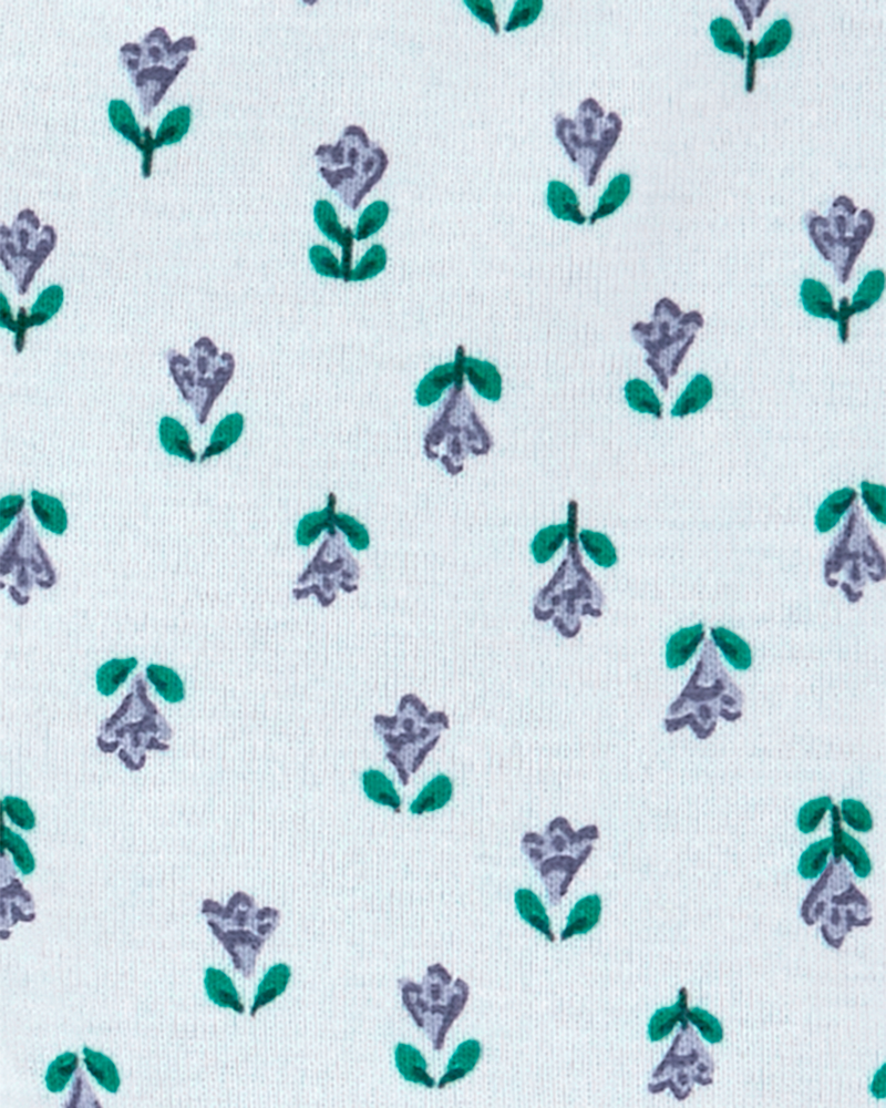 Baby 2-Pack Floral Pull-On Pants - Grey/Blue, image 8 of 10 slides