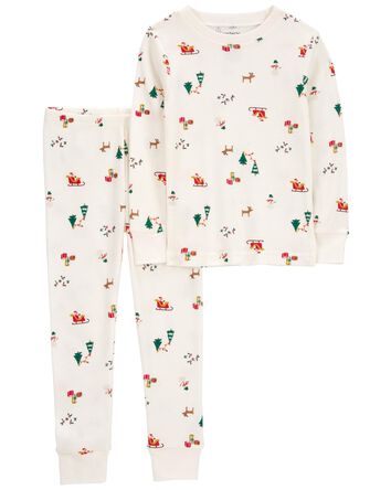 Baby 2-Piece Christmas Print Thermal Pajamas, 