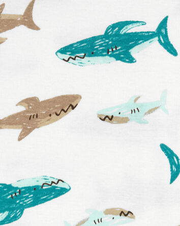 Toddler 4-Piece Shark 100% Snug Fit Cotton Pajamas, 