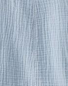 Toddler Organic Cotton Gauze Shortalls in Seal Blue, image 4 of 6 slides