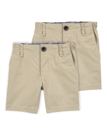 Toddler Boy 2-Pack Stretch Chino Uniform Shorts - Khaki, 