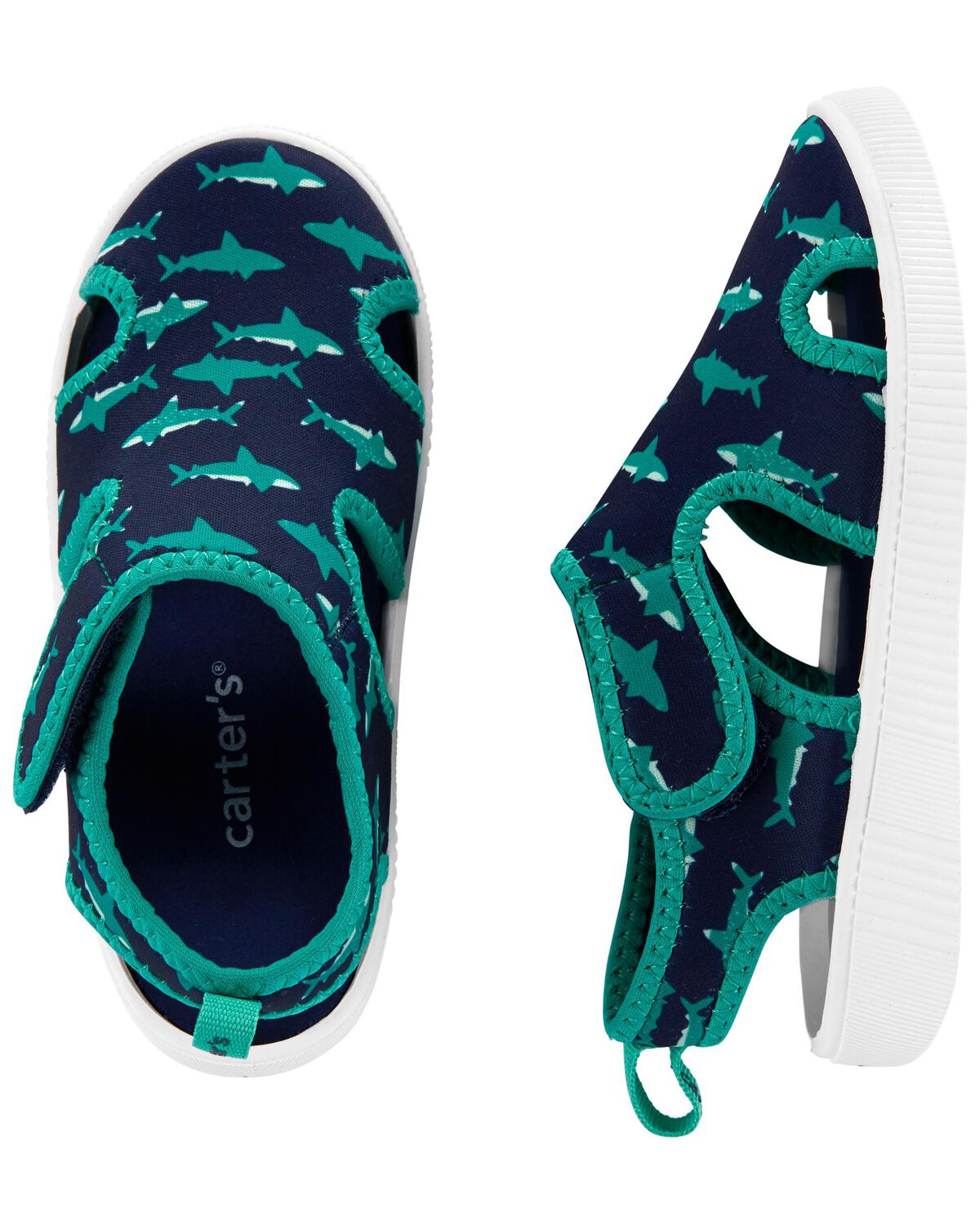 Navy Toddler Shark Water Shoes