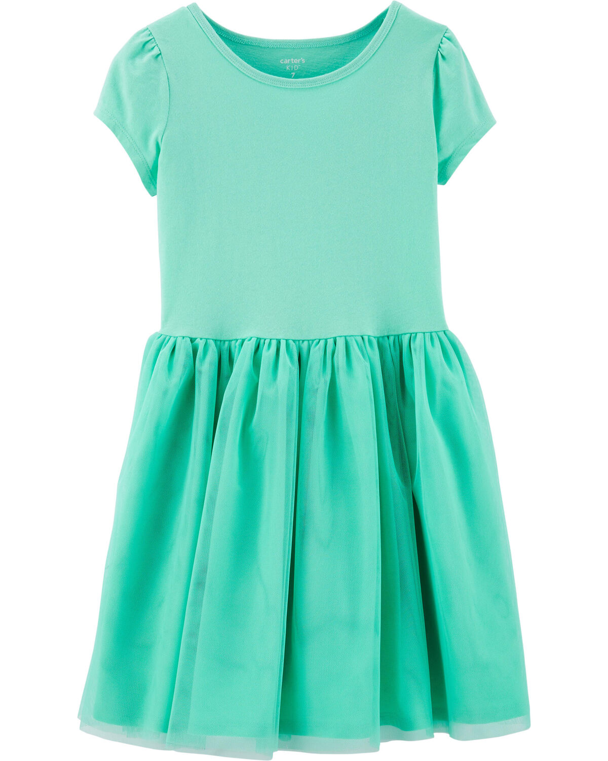 Turquoise Kid Tutu Jersey Dress