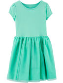Turquoise - Kid Tutu Jersey Dress