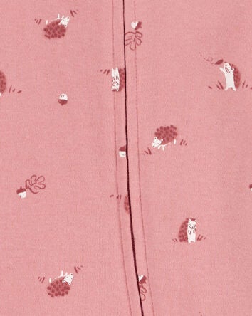 Baby Hedgehog 2-Way Zip Cotton Footie Sleep & Play Pajamas, 