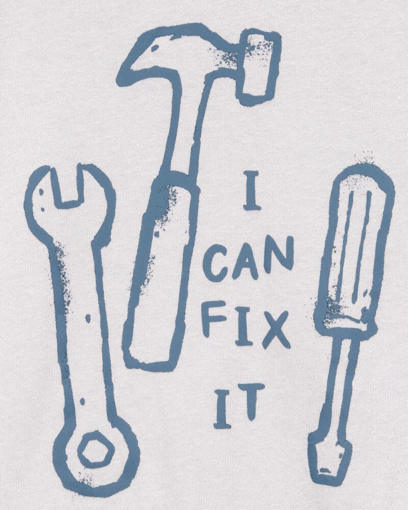 Toddler I Can Fix It Short-Sleeve Graphic Tee - Grey, image 2 of 3 slides
