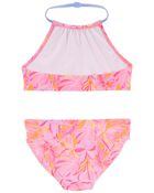 Kid Palm Print Halter Swimsuit, image 2 of 4 slides