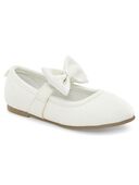 White - Kid Bow Ballet Flat Shoes