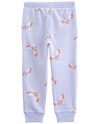 Toddler Butterfly Print Fleece Joggers, image 2 of 4 slides