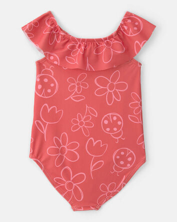 Toddler Girl Floral 1-Piece Swimsuit - Red, 