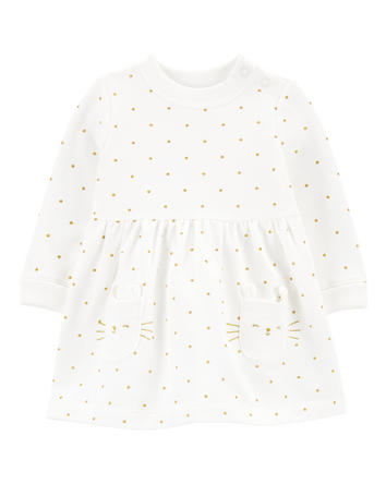 Baby Polka Dot Fleece Dress, 