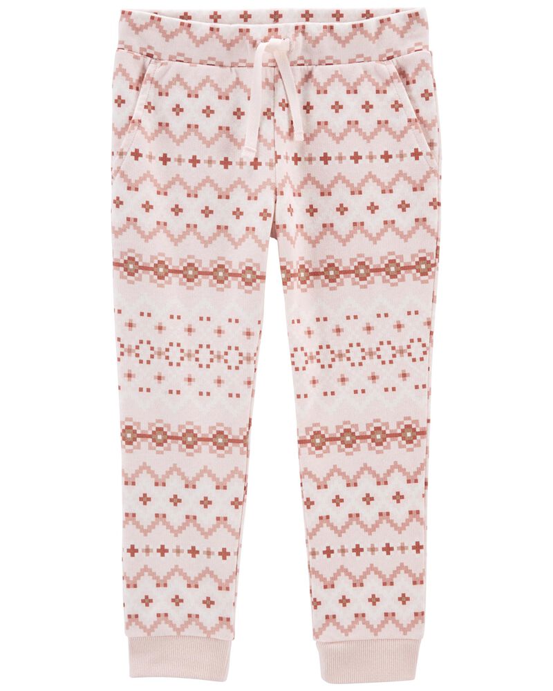 Toddler Pink Fair Isle Joggers , image 1 of 2 slides