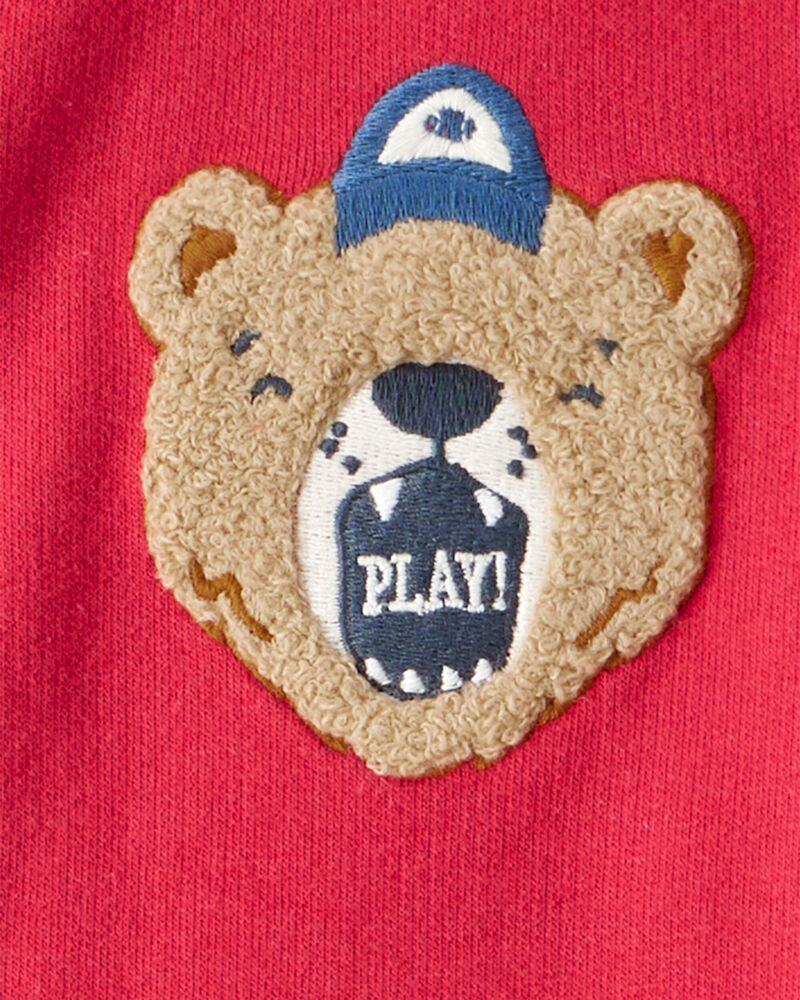 Toddler Boy Bear Long-Sleeve Varsity Fashion Jacket - Red, image 3 of 4 slides