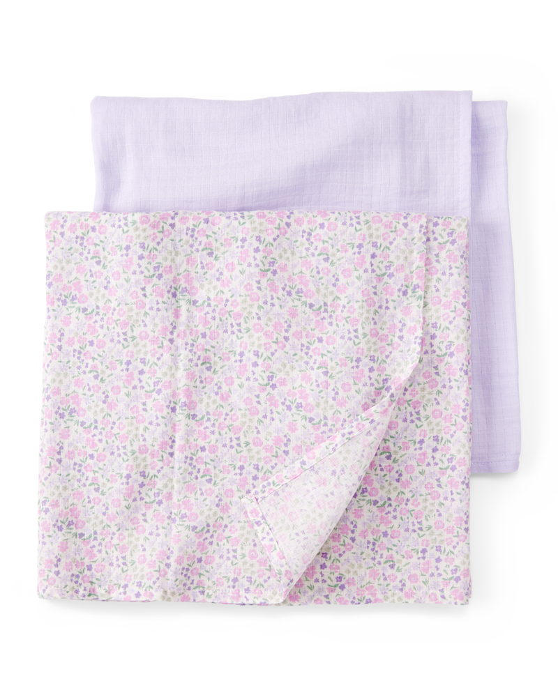 Boys 2-Pack Muslin Swaddle Blankets, image 1 of 1 slides