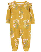 Baby Floral 2-Way Zip Cotton Sleep & Play, image 1 of 6 slides