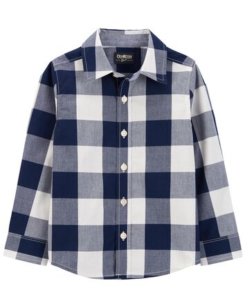 Plaid Button-Front Shirt, 