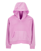 Kid Cropped Velour Hoodie, image 1 of 3 slides