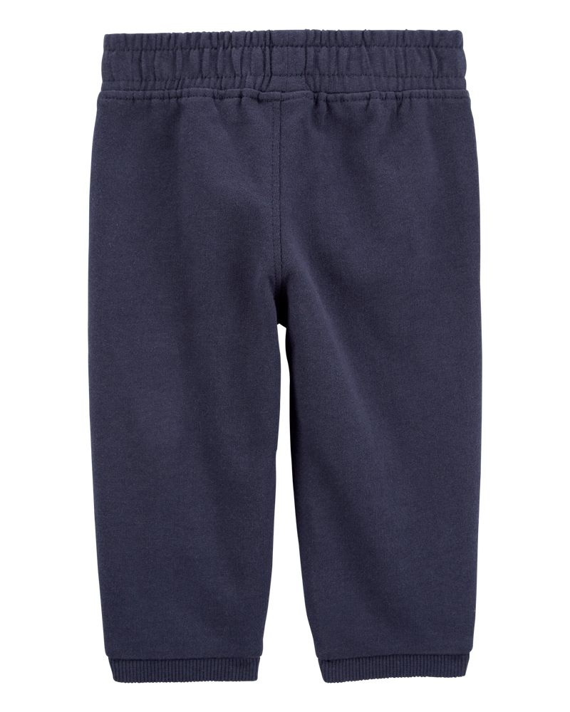 Baby Pull-On French Terry Joggers - Navy, image 2 of 4 slides