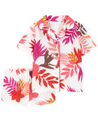 Toddler 2-Piece Floral Coat-Style Loose Fit Pajama Set, image 1 of 3 slides