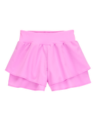 Kid 2-Piece Floral Active Racerback Tank & Flowy Layered Flip Short Set - Pink/Yellow, image 6 of 8 slides