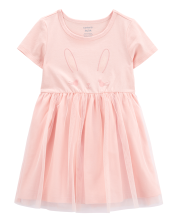 Toddler Bunny Tutu Short-Sleeve Dress - Pink, 