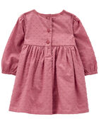 Baby Swiss-Dot Crochet Trim Dress, image 2 of 4 slides