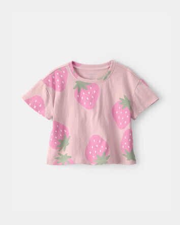 Baby Girl Strawberry Top - Pink, 
