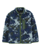 Boys Tie Dye Sherpa Knit Jacket - Navy, image 1 of 4 slides