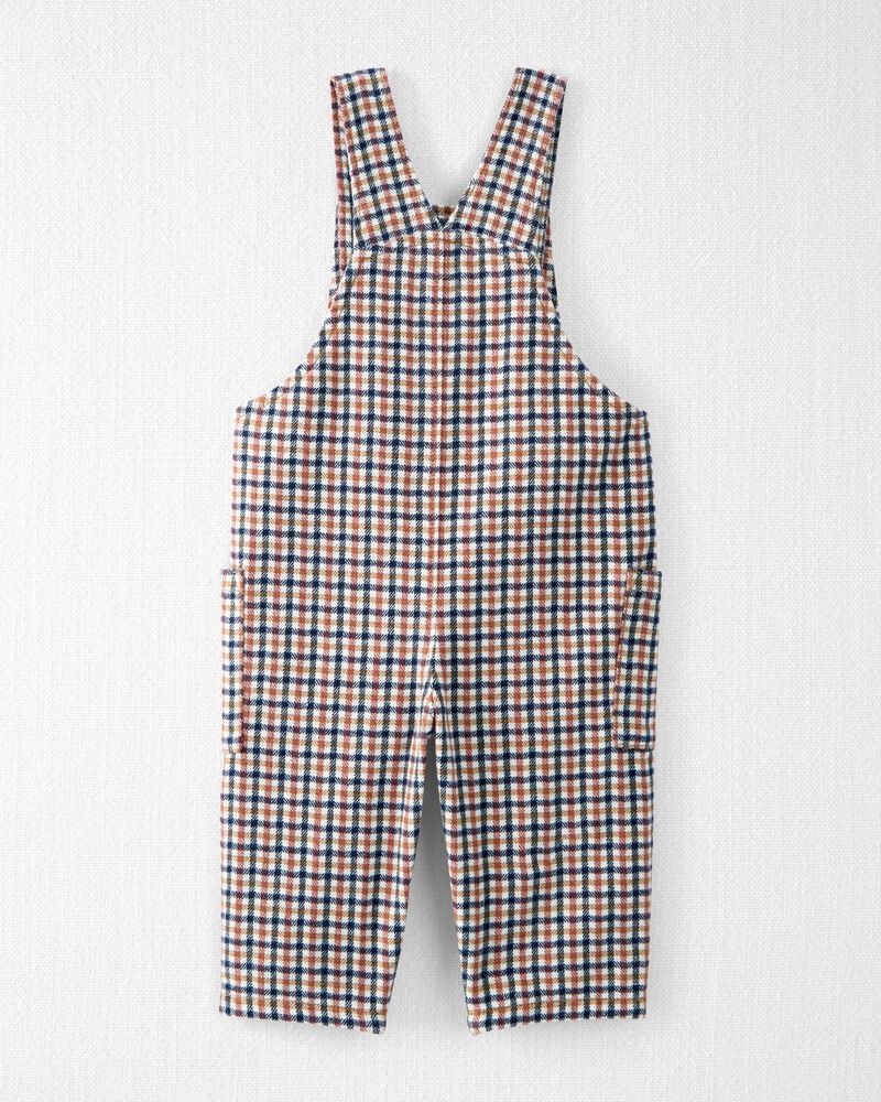 Baby Organic Cotton Cozy Flannel Overalls , image 3 of 6 slides