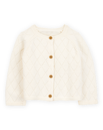 Baby Button-Up Cardigan - Ivory, 