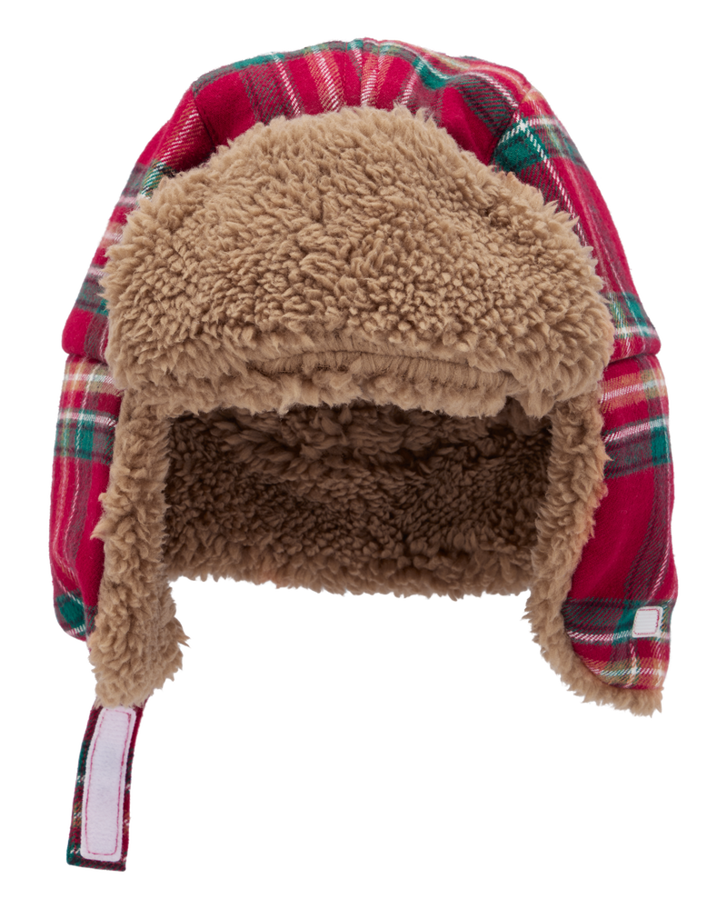 Baby Plaid Fuzzy Trapper Hat, image 1 of 2 slides