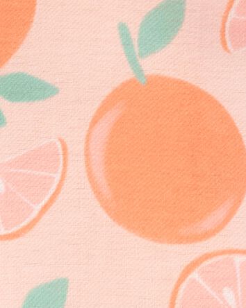 Kid Orange Print Loose Fit 2-Piece Pajamas - Orange, 