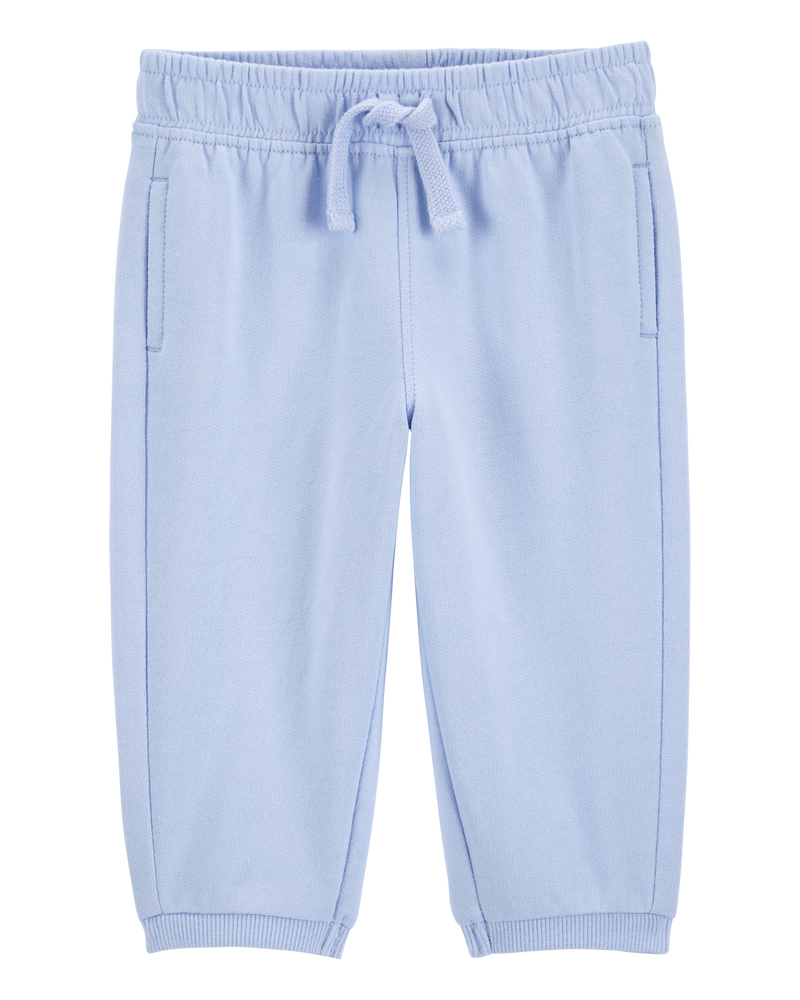 Baby Pull-On French Terry Joggers - Blue, image 1 of 4 slides