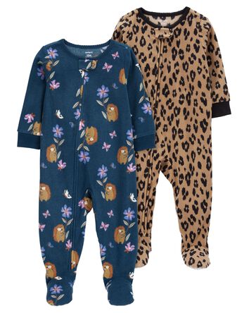 Baby 2-Pack 1-Piece Fleece Footie Pajamas