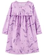 Unicorn Fleece Nightgown, image 1 of 3 slides