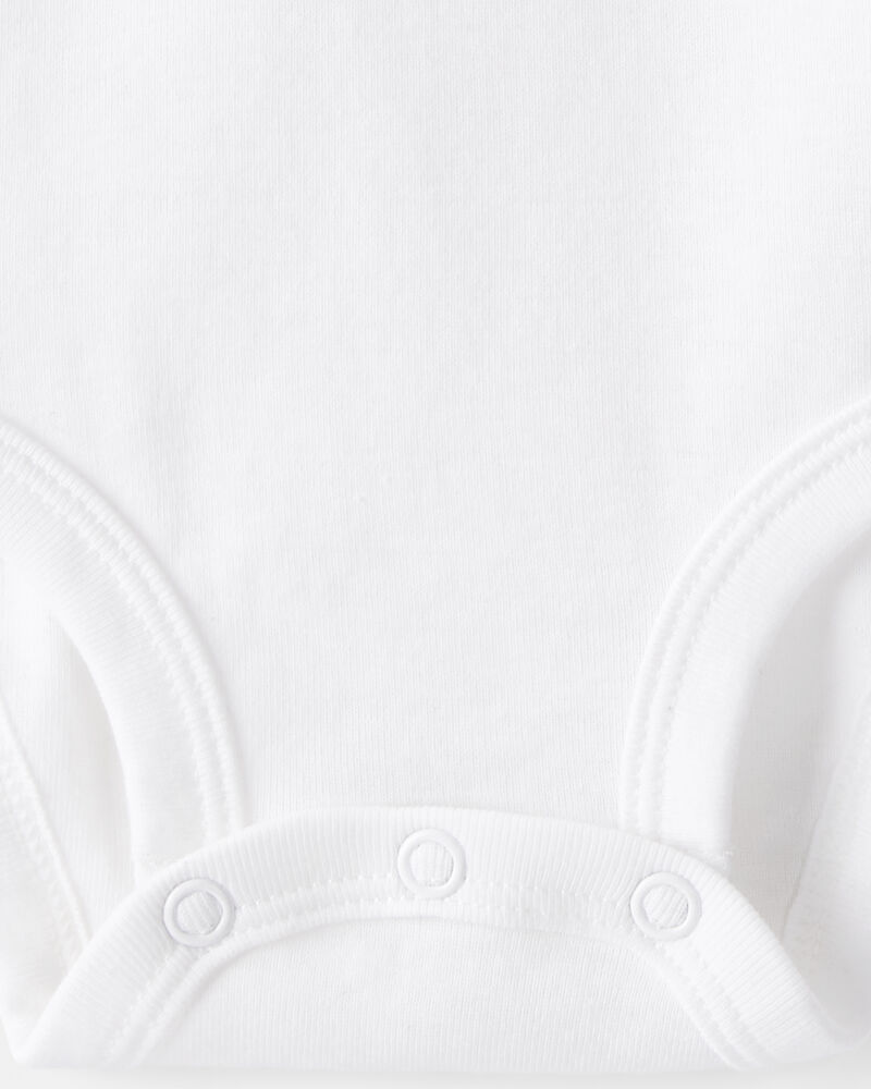 Baby 4-Pack Long-Sleeve Bodysuits - White, image 4 of 6 slides