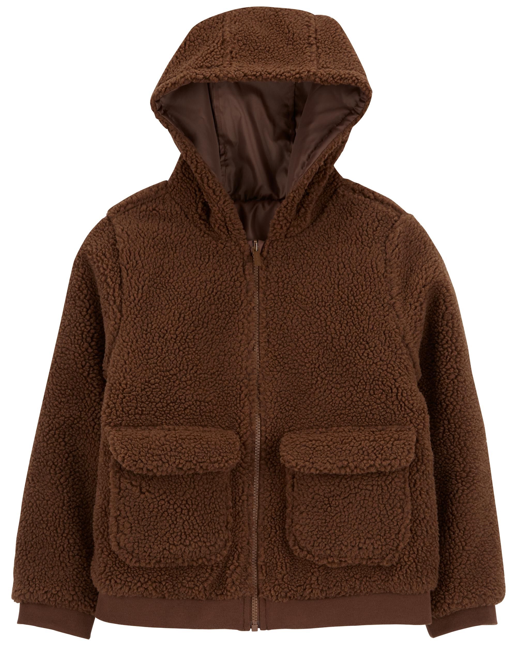 Reversible hooded sherpa jacket hotsell