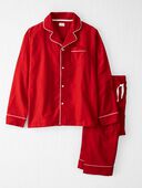 Bold Red - Adult Organic Cotton Flannel Pajamas Set
