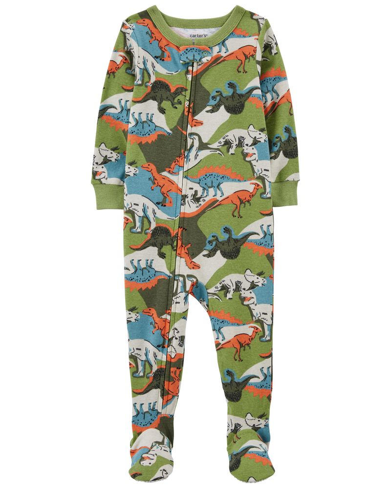 Baby 1-Piece Dinosaur 100% Snug Fit Cotton Footie Pajamas, image 1 of 3 slides
