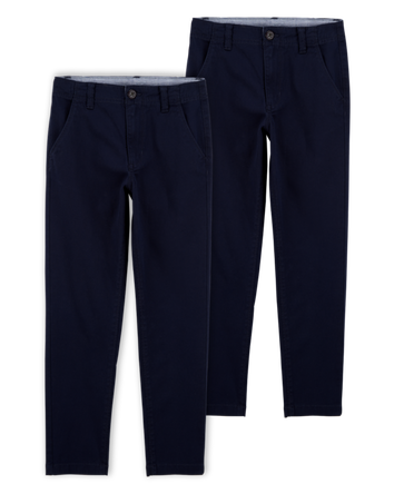 Kid 2-Pack Slim Tapered Chino Pants - Navy, 
