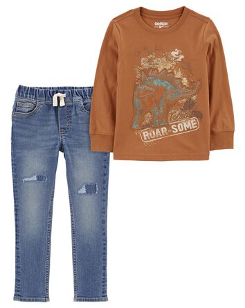 Baby 2-Piece Graphic Tee and Jeans Set, 