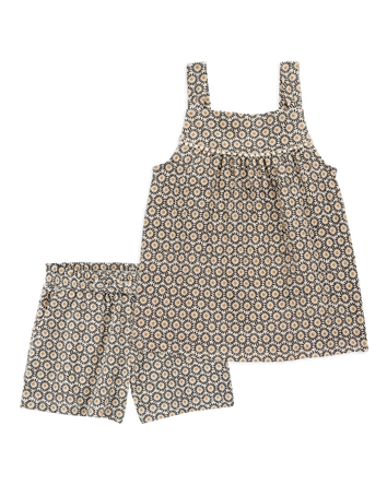 Toddler 2-Piece Crinkle Tank & Play Shorts Set - Brown, 