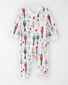 Baby Organic Cotton Sleep & Play Pajamas in Holiday Nutcracker, image 1 of 4 slides